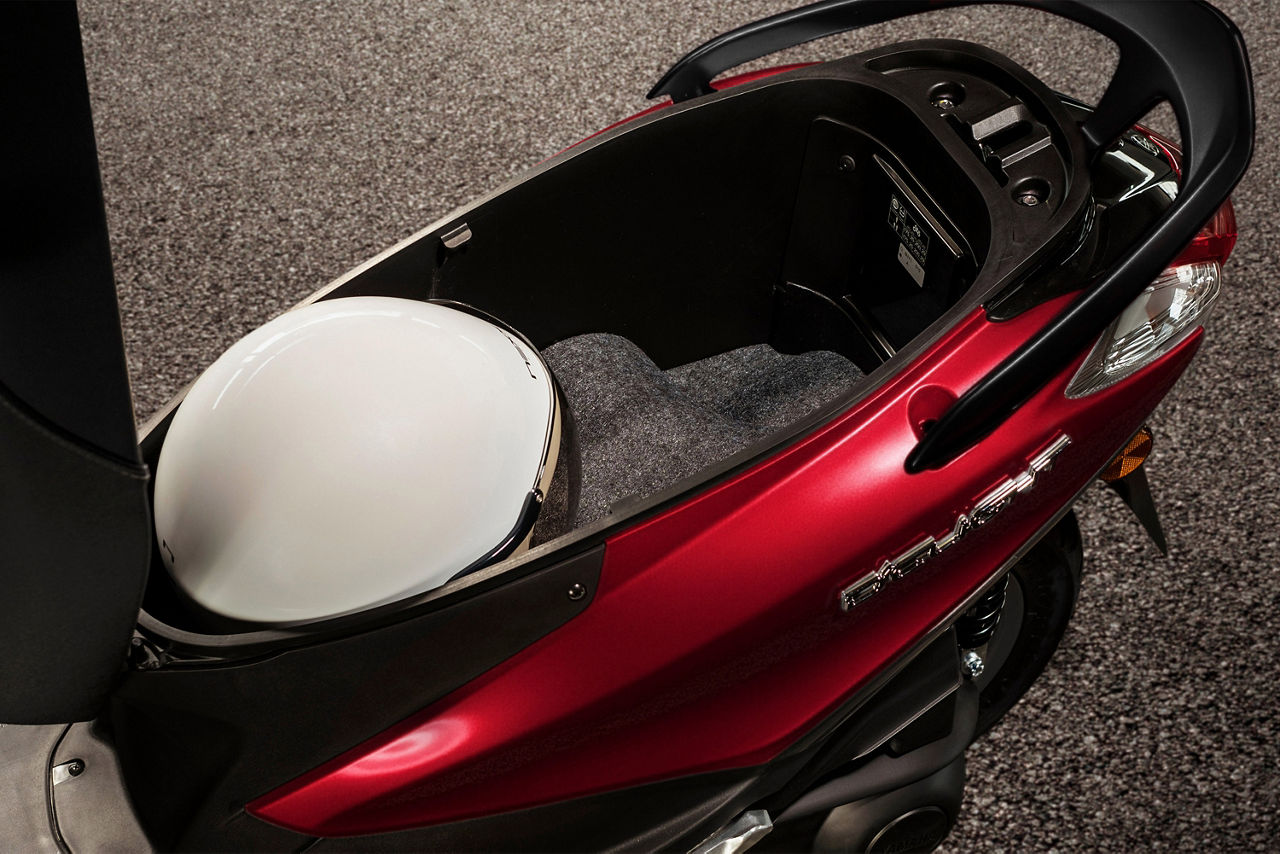 Large underseat storage                                                                                                                                                                                                                                   